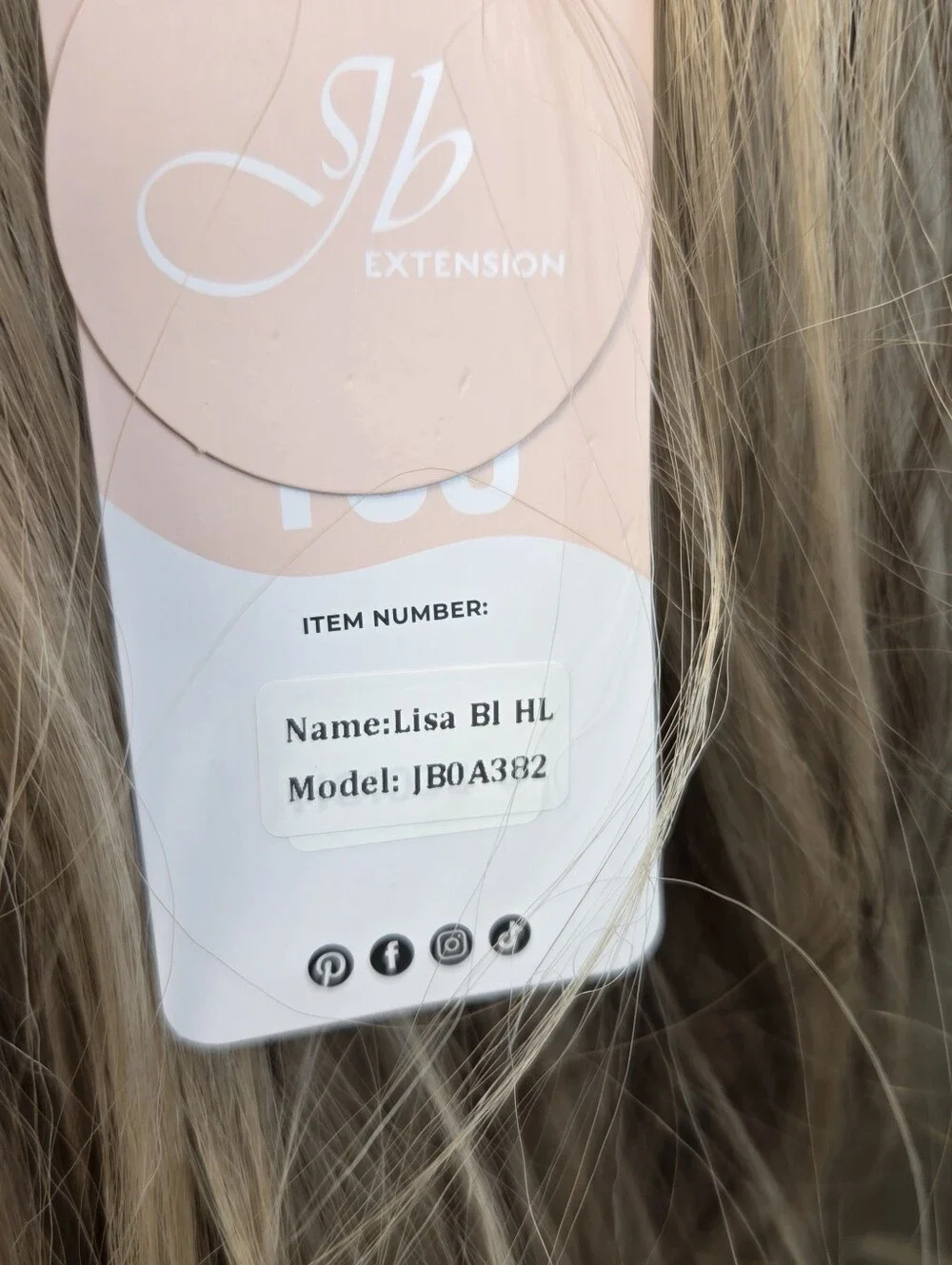 JBEXTENSION LISA blonde wavy wig with bangs, Blonde Highlights
